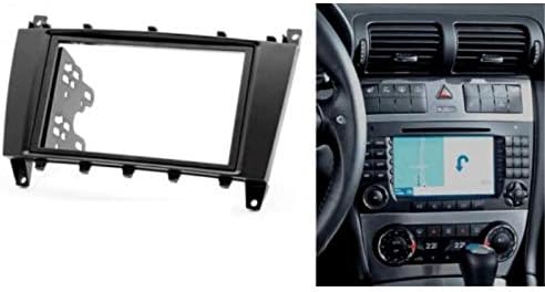 Sound-way 2 DIN Car Radio Frame Fascia for Mercedes Benz, black - Image 4