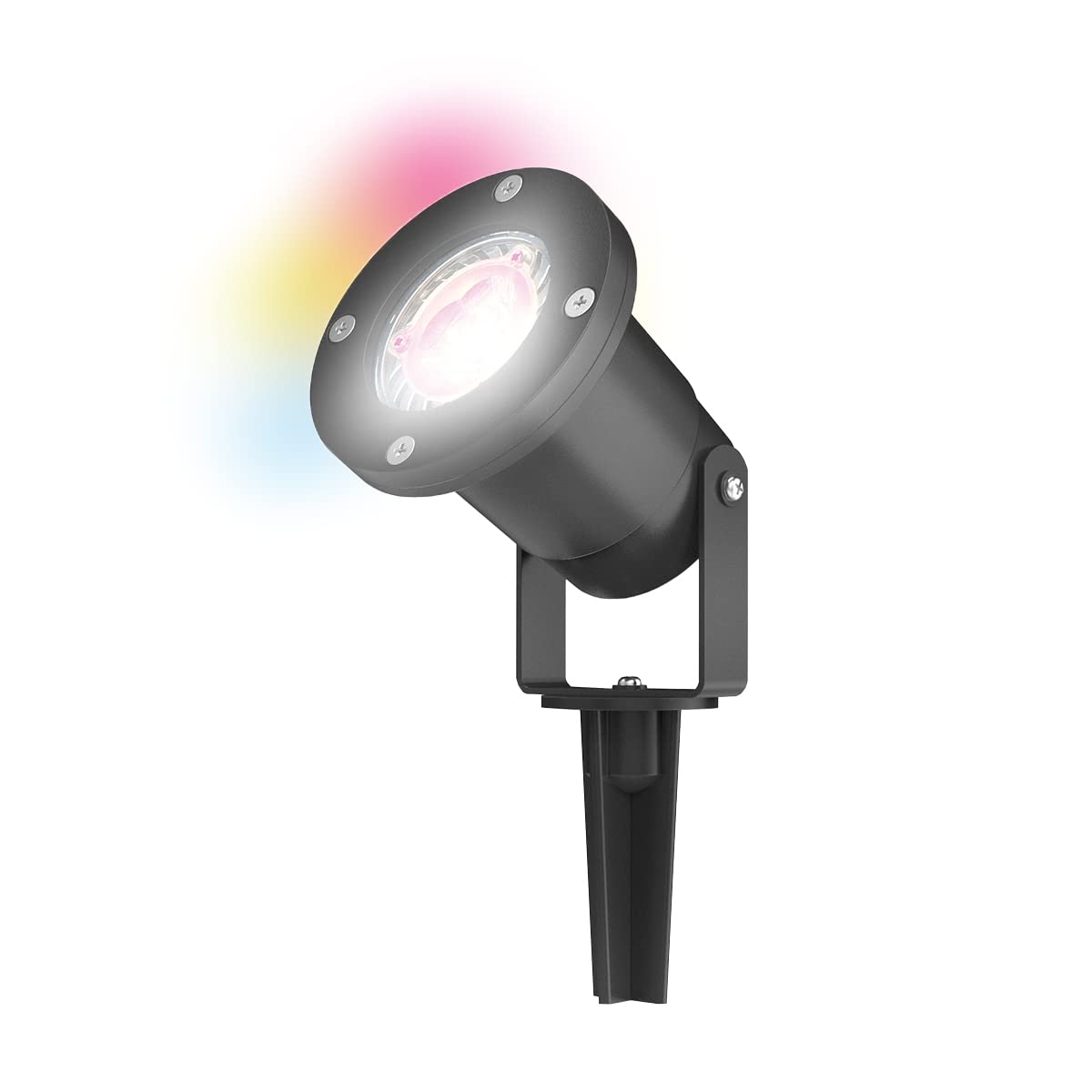 4lite Outdoor Spike Light (Black) IP65 Rated Garden Single Spot Light Supplied with a 2700k - 6500k Smart GU10 Bulb - 4L2/2010-4Yr Guarantee — image 1