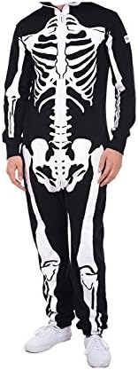 Wecloth Skeleton Jumpsuit - Skeleton Halloween Costume