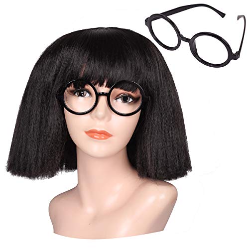 ColorGround Women and Kids Fluffy Medium Cruly Cut Bangs Wig
