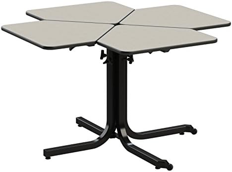 Living Made EZ LMZ-U1-4.4.1-6405 Wheelchair Accessible Butterfly Table, 4 Person, Single Pedestal, Formica Elm Color