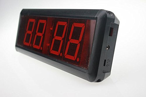 AZOOU 2.3" 4 Digits LED Clock Support Countdown/up Timer in Minutes Seconds IR Remote Control Red Color