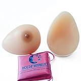 KONMED Silicone Breast Form Breast Inserts for Cross Dressers/Mastectomy,with Pink Protective Bag,Not include the Bra(1200g 38DD 40D 42C 44B 46A)