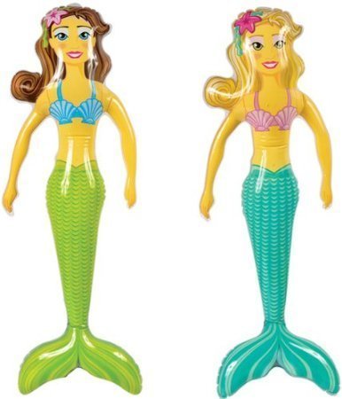 Set of 2 ~ Magical Inflatable Mermaids -36" ~ Party Favor / Decoration / Aquatic Theme Inflate