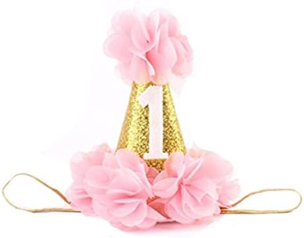 Queenpet Baby Girl Princess Headband Lace Crown Headwear Photo Props (Pink)