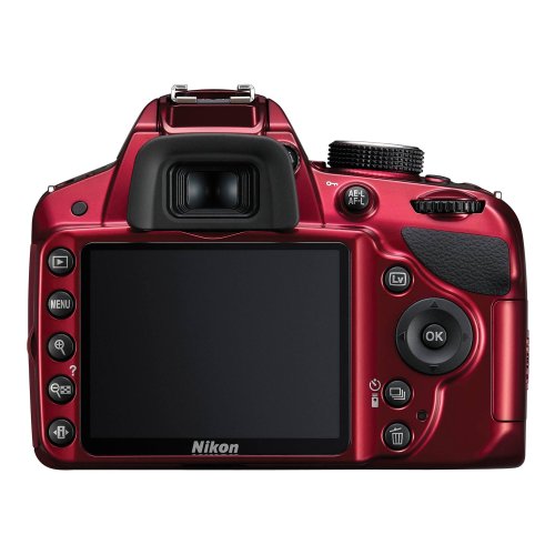Nikon D3200 24.2 MP CMOS Digital SLR with 18-55mm f/3.5-5.6 AF-S DX VR NIKKOR Zoom Lens (Red)