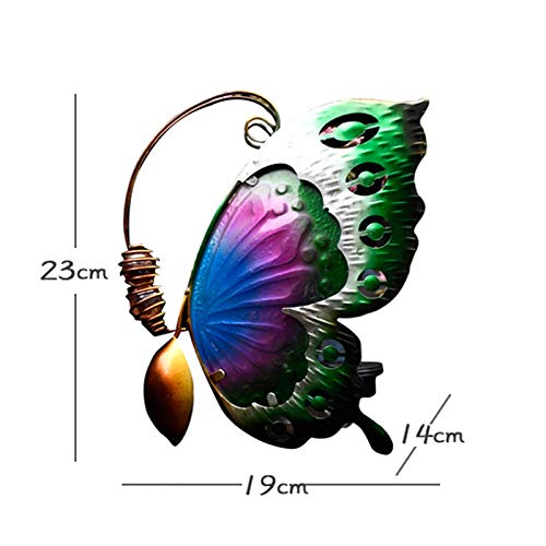 MYHZH Solarleuchten Schmetterling, Garten Ornament, Eisen und Glassdecorative Straßenlaterne, 3 Stück Garten Beleuchtung… – Bild 4