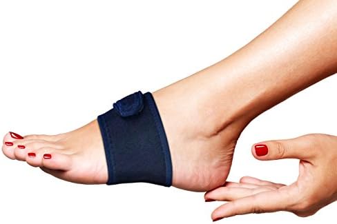 Foot Bliss Padded Arch Support Compression Wrap With Adjustable Velcro Strap by For Arch Pain, Plantar Fasciitis, Foot Pain, High Arches, Flat Feet, Heel Spurs, w/Gel Pad to Relieve Aches/Pains PAIR