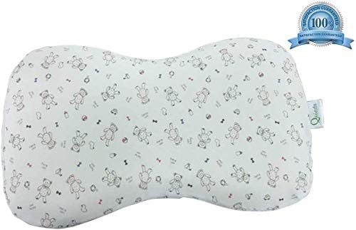 Quiesta Baby Pillow Supports Head & Neck.Curved Design Helps Prevent Flat Head. Can Be Used In Infants Bed, Cot, Crib and Push Chair. Removable Pillows Case. Babies Love it. 100%.
