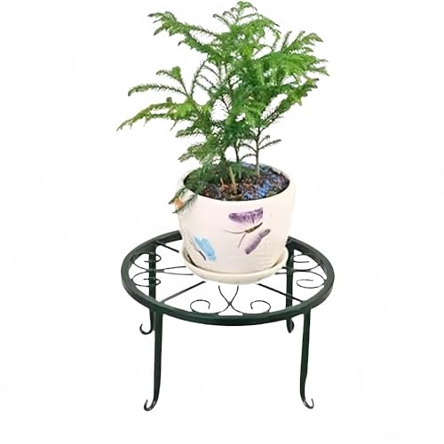 ZYMY 9 inch Metal Potted Plant Stand Rust-Proof Wrought Iron Flower Pot Holder Iron Short Flower Pot Bracket Tripod Floor Dish Decorative Flower Pot Pot Holder (Black)