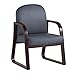 Boss Office Products Mahogany Frame Fabric Side Chair in Grey