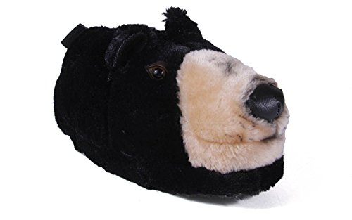 Happy Feet 9007-3 - Black Bear - Large Animal Slippers