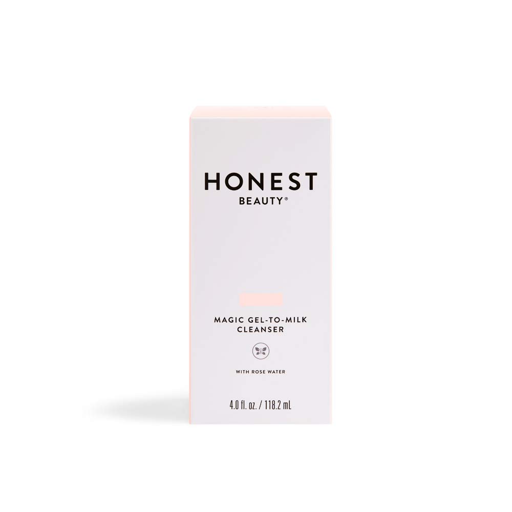 Honest Beauty Magic Gel-to-Milk Cleanser with Pink Kaolin Clay & Rose Water | Makeup Removing Cleanser | Sulfate Free, Paraben Free | 4.0 fl. oz.: Beauty