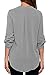 Face N Face Women's Summer V Neck Solid Loose Casual Cuffed Long Sleeve Blouses X-Large Grey
