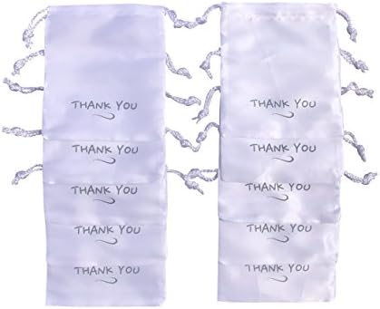 10 pack white colour THANK YOU satin gift bag 6''x7'', fit for jewellery, underwear, shirt, bracelets, beads, spinners size gifts, employees party