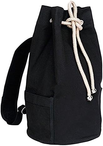 HongyuTing Vintage canvas drawstring backpack rucksack travel daypack sports portable backpack Gym bag