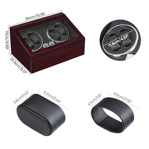ANWBROAD Watch Winder for Automatic Watches 4+6 Watch Rotator and Storages with Super Quiet Motor LED Backlight Watch Turner Piano Paint Watch Turner 4 Rotating Modes UJWW002R