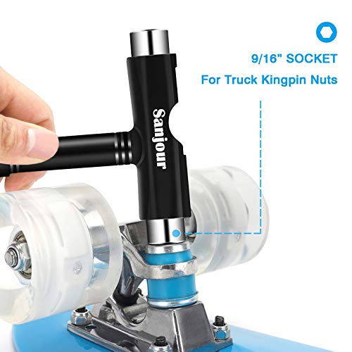 Sanjour Skate Tool Kit AllinOne Skate T Tool Kit w/ 8pcs 608RS