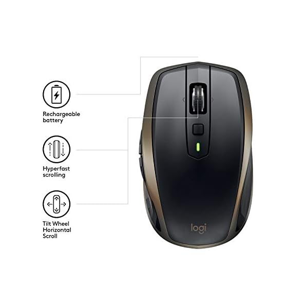 Logitech MX Anywhere 2 Wireless Mouse, Amazon Exclusive, Bluetooth and 2.4GHz Connection via Unifying USB Receiver, 4000…
