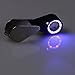 Jeweler Loupe, RISEPRO 10x Magnification Jeweler Loupe Triplet Lens with 6 LED UV Light 21mm MG7802-10X