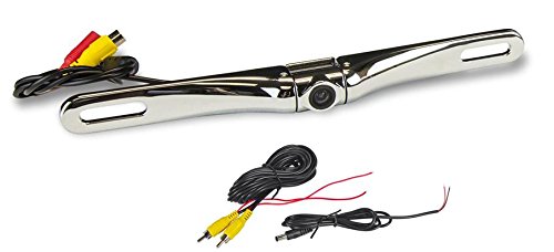 Rockville RBC5C Chrome Metal Car License Plate Backup Camera w/ Night Vision