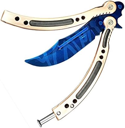 Era Demon New Style Cross Fire Cs:Go Practice Knife Handle Folding Tactical Training Knife (Blue)