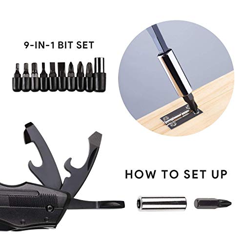 R&T Multitool Plier Pocket Knife Multitools - Multi Plier - Multi-Purpose Folding Pliers Tool with Durable Stainless Steel - with Nylon Sheath - Thumbnail 4