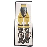 Vesuvio Napoli Mens Y-Back Button & Clip Convertible Suspenders