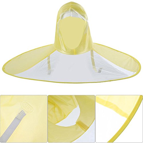 Wantis Magical Rain Coat Artifact UFO Umbrella Hands Free Charming Costum Yellow (1.55-1.8M(height)) - Thumbnail 7