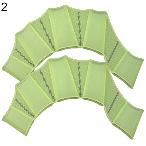 Guoainn Unique 1 Pair Children Adult Silicone Hand Paddle Flippers Swimming Webbed Gloves Dive