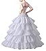 V.C.Formark 5 Slip Ruffles 4 Hoops Petticoat, White, Size One size fit most