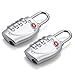TSA Approved Luggage Locks TSA Combination Lock, Blingco 4 Digit Combination Padlocks for Travel Luggage Suitcase Backpack School Gym Locker Baggage Case Locker (Silver 2 Pack)