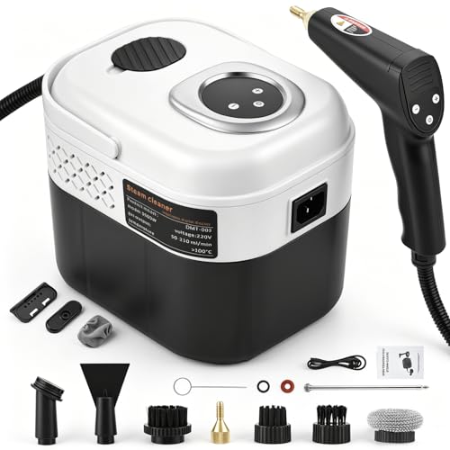 TLPEMN Nettoyeur Vapeur 2500W, Nettoyeur Vapeur Professionnel avec 6 Modes Réglables, Réservoir 1700ml, 15 Accessoires pour Sols, Vitres, Cuisine, Salle de Bain, Voiture et Rideaux
