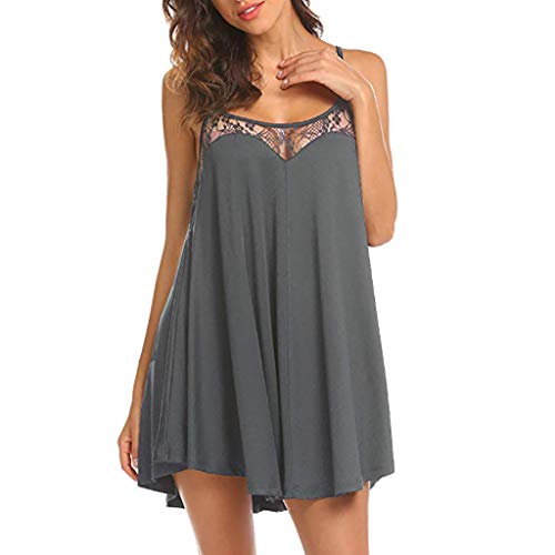 Harpi Women's Solid Color Sexy Sling Tank Top Pajama Mini Dress