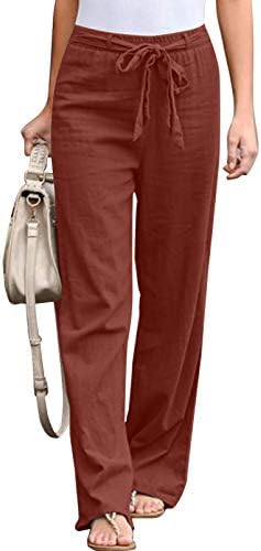 BLENCOT Women's Fashion Solid Color Drawstring Elastic Waist Pants Casual Trousers with Pockets 1 BLENCOT Women's Fashion Solid Color Drawstring Elastic Waist Pants Casual Trousers with Pockets