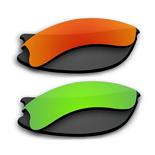 2 Pair Replacement Polarized Lenses for Oakley Flak Jacket XLJ Pack P1