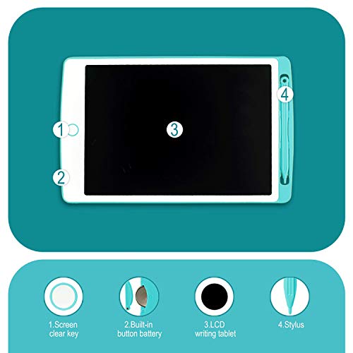 Jonzoo LCD Writing Tablet, 8.5 inch Mini Electronic Doodle Board Kids Drawing Board, Digital Handwriting Pad with Pen, erasable Reusable eWriter Paper-Saving Tool for Home/School/Office (Blue)