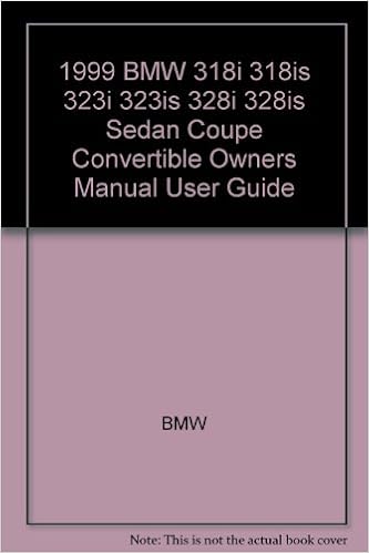 1999 Bmw 318i 318is 323i 323is 328i 328is Sedan Coupe Convertible Owners Manual User Guide Bmw Amazon Com Books