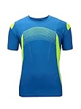 Men's Sport Running Moisture-wicking Short-sleeve Crew T-shirt Blue X-Large