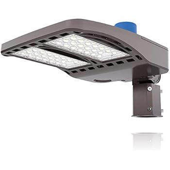 HYPERLITE Parking Lot Lights 300W 40,500Lm (135lm/w) 5000K LED Street Lights Shoebox Pole Lights UL DLC Certified IP65 with Dusk to Dawn Photocell Slip Fitter Included Single Installation