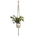 Organic Macramé Hanging Planter with Ceiling Hook, 42-inch Plant Hanger & Pot Holder for Succulents & House Plants, Handwoven Cotton, Indoor, Outdoor, Wall, Perfect for Small & Large Plants & Pots