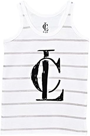 Cara Loren Striped CL Tank Top (4-5, White Gray)