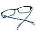 PenSee Fashion Horned Rim Rectangular Eye Glasses Frames Clear Lens (Blue)