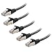Cable Matters 10Gbps 5-Pack Snagless Shielded Cat 6A Ethernet Cable - 7ft, Cat 6A Cable, Cat6A Cord, Ethernet Cord, Black
