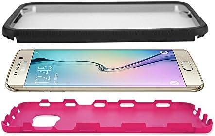 FaNepo - Galaxy S7 Case with Built-in Screen Protector, Full-body Proctective Water-resistant Cover for Samsung S7 Smart Phone, Slim Hybrid Shockproof Dual Layers Impact Resistant TPU Bumper Hot Pink