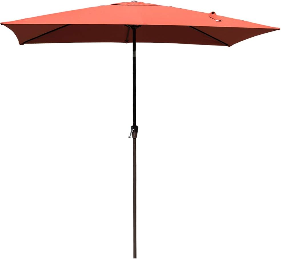 Amazon Com Sundale Outdoor 6 5 X 10 Ft Sunbrella Canopy Rectangular Umbrella Patio Garden Outdoor Aluminum Market Umbrella With Crank And Push Button Tilt Terracotta Garden Outdoor