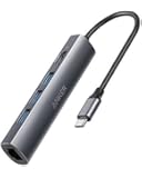 Anker USB C Hub, 5-in-1 Premium USB C Adapter with Ethernet Port, 4K USB C to HDMI, 3 USB 3.0 Ports, for MacBook Pro 2016/2017, ChromeBook, XPS and More USB Type C Devices (Space Grey)