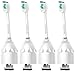 Guhiwuk Toothbrush Heads Replacement for Philips Sonicare E-Series HX7001, Fit Sonicare Advance, CleanCare, Elite, Essence and Xtreme Electric Toothbrush Handles 4 Count