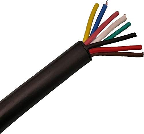 5m 12V / 24V AUTOMOTIVE RATED TO 11 AMP 8 CORE 7+1 THIN WALL TRAILER CABLE WIRE MP8CORE MAYPOLE