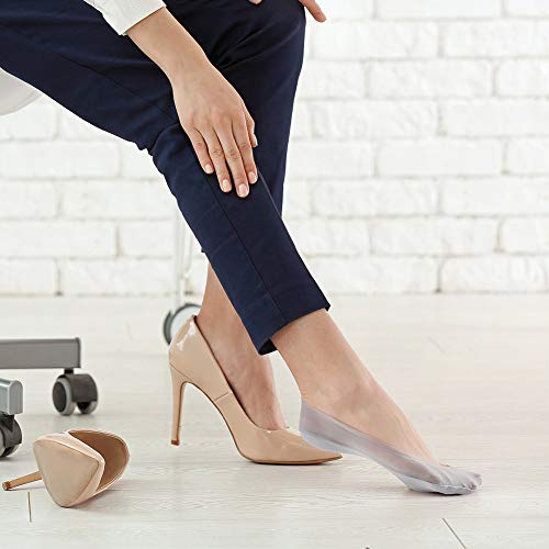 WISVOOO 3-6 Pairs No Show Socks Women Nylon Ultra Low Cut Non-Slip Thin Liner Socks Invisible Hidden Socks for Flats (3 pairs(Beige), Shoe Size 6-8)